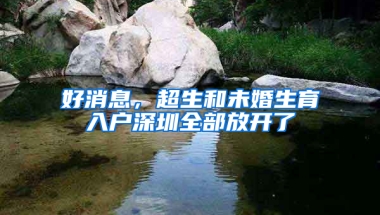 好消息，超生和未婚生育入户深圳全部放开了