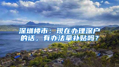 深圳楼市：现在办理深户的话，有办法拿补贴吗？