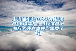 上海浦东新区人才引进落户(上海落户：3种落户上海方式注意事项你需要了解)