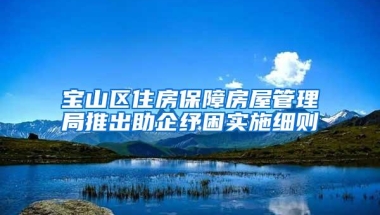 宝山区住房保障房屋管理局推出助企纾困实施细则