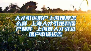 人才引进落户上海难度怎么样 上海人才引进和落户条件 上海市人才引进落户申请报告