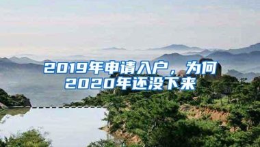 2019年申请入户，为何2020年还没下来