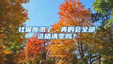 社保断缴了，真的会全部资格清零吗？