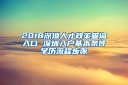 2018深圳人才政策查询入口 深圳入户基本条件学历流程步骤