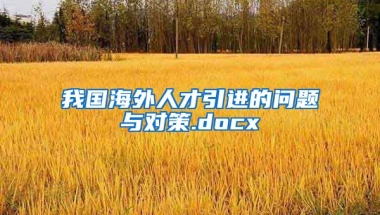 我国海外人才引进的问题与对策.docx