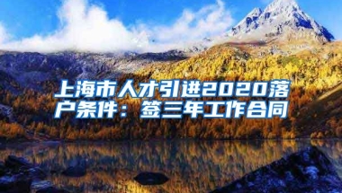 上海市人才引进2020落户条件：签三年工作合同