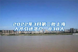 2022年3月第二批上海人才引进落户，838人