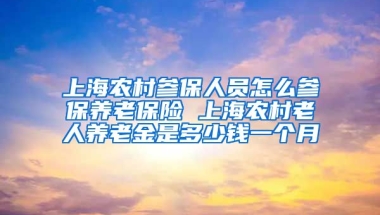 上海农村参保人员怎么参保养老保险 上海农村老人养老金是多少钱一个月