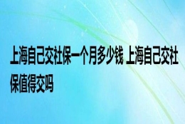 上海自己交社保一个月多少钱 上海自己交社保值得交吗