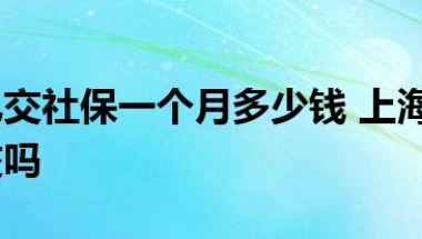 上海自己交社保一个月多少钱 上海自己交社保值得交吗