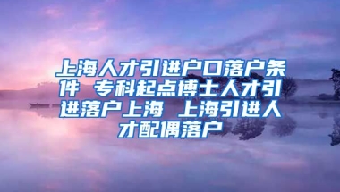 上海人才引进户口落户条件 专科起点博士人才引进落户上海 上海引进人才配偶落户