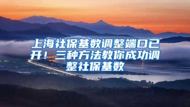 上海社保基数调整端口已开！三种方法教你成功调整社保基数