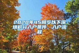 2020年45周岁以下深圳积分入户条件，入户流程