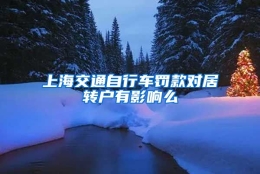 上海交通自行车罚款对居转户有影响么