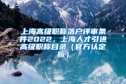 上海高级职称落户评审条件2022，上海人才引进高级职称目录（官方认定版）