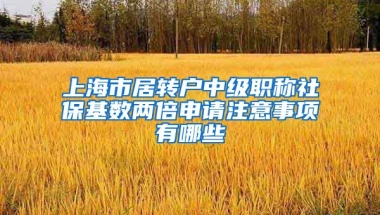 上海市居转户中级职称社保基数两倍申请注意事项有哪些