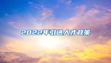 2022年引进人才政策