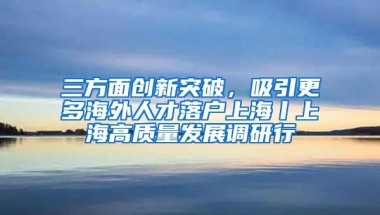 三方面创新突破，吸引更多海外人才落户上海丨上海高质量发展调研行