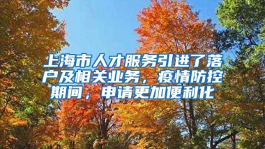 上海市人才服务引进了落户及相关业务，疫情防控期间，申请更加便利化