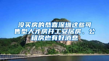 没买房的恭喜深圳这些可售型人才房开工安居房、公租房也有好消息