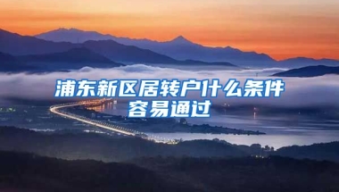 浦东新区居转户什么条件容易通过