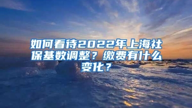 如何看待2022年上海社保基数调整？缴费有什么变化？