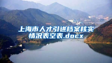 上海市人才引进档案核实情况表空表.docx