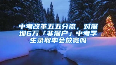 中考改革五五分流，对深圳6万「非深户」中考学生录取率会放宽吗