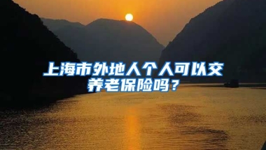 上海市外地人个人可以交养老保险吗？