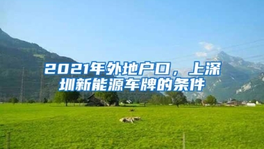 2021年外地户口，上深圳新能源车牌的条件