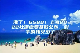 涨了！6520！上海2022社保缴费基数公布，到手的钱又少了