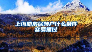 上海浦东居转户什么条件容易通过