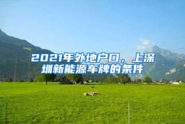 2021年外地户口，上深圳新能源车牌的条件