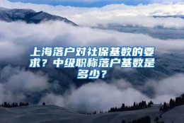 上海落户对社保基数的要求？中级职称落户基数是多少？