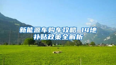 新能源车购车攻略 14地补贴政策全解析