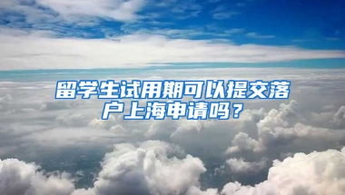 留学生试用期可以提交落户上海申请吗？