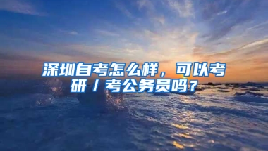 深圳自考怎么样，可以考研／考公务员吗？