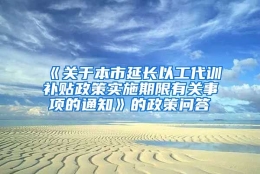 《关于本市延长以工代训补贴政策实施期限有关事项的通知》的政策问答