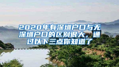 2020年有深圳户口与无深圳户口的区别很大，通过以下三点你知道了