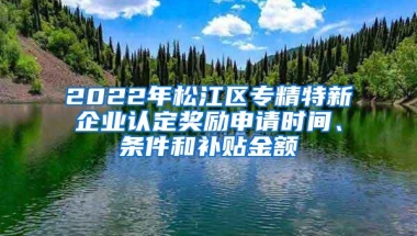 2022年松江区专精特新企业认定奖励申请时间、条件和补贴金额