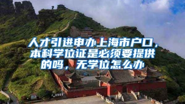 人才引进申办上海市户口，本科学位证是必须要提供的吗，无学位怎么办