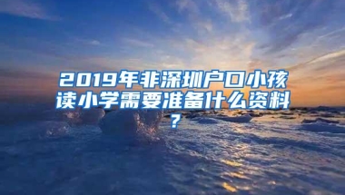 2019年非深圳户口小孩读小学需要准备什么资料？