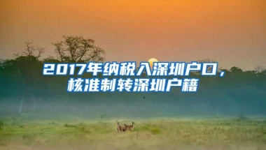 2017年纳税入深圳户口，核准制转深圳户籍