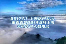 6517人！上海落户公示，来看看2021年6月上海公司落户人数排名