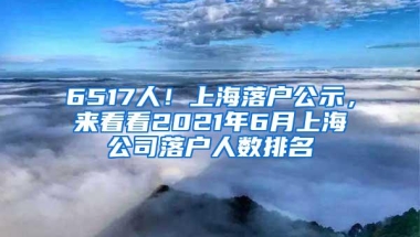 6517人！上海落户公示，来看看2021年6月上海公司落户人数排名