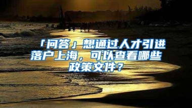 「问答」想通过人才引进落户上海，可以查看哪些政策文件？