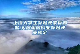 上海大学生补贴政策有哪些,买房租房创业补贴政策规定