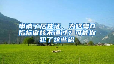 申请了居住证，为啥粤B指标审核不通过？可能你犯了这些错