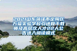 2021山东菏泽市定陶区万福实验学校引进骨干教师及高层次人才22人公告进入阅读模式