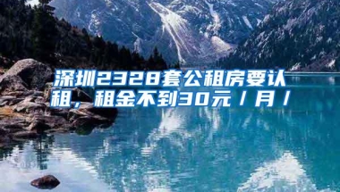 深圳2328套公租房要认租，租金不到30元／月／㎡